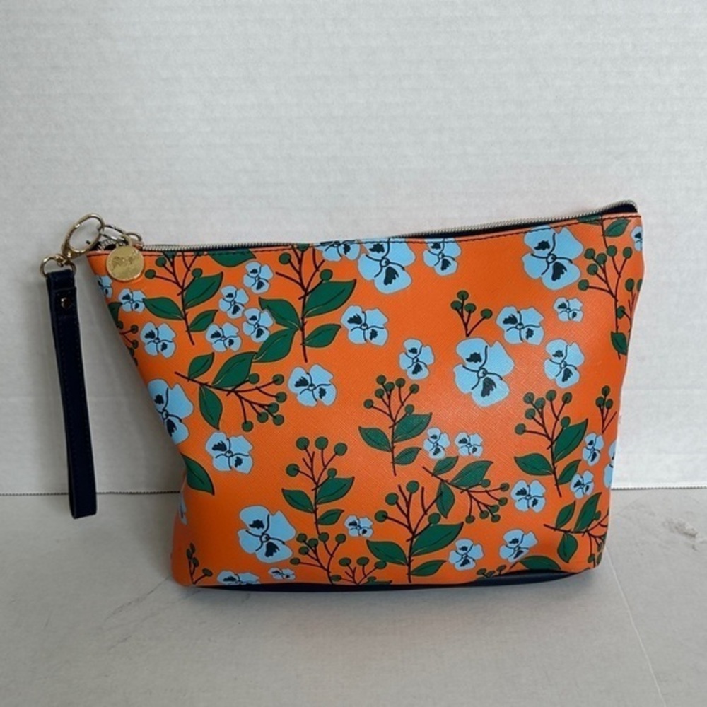 Dabney Lee Floral Orange and Blue Women's Bag wristlet NWOT